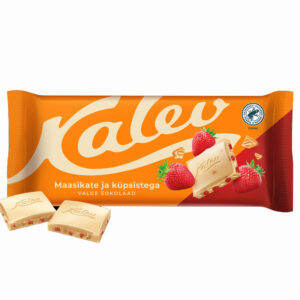 KALEV Valko suklaa mansikka ja keksi 100 g